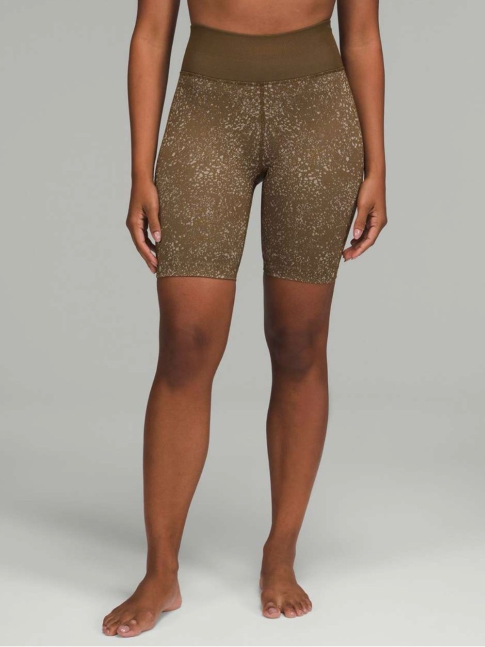 lululemon athletica Olive Speckle High-Rise Seamless Bike Shorts